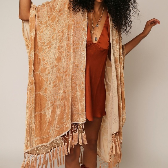 Free People Jackets & Coats Kaleidoscope Velvet Kimono Poshmark